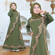 Almost Fashion Abaya Turki Turkey Gamis Anak Tanggung 6-12 Tahun Hitam Impor Mewah Terbaru Terlaris 