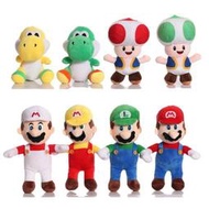 台灣現貨Super Mario瑪麗馬里奧蘑菇毛絨公仔玩偶8寸抓機娃娃