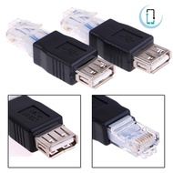 [AT] 1Pc Ethernet RJ45 male to USB female connector converter adapter TH