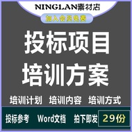 Bidding Bidding Training Plan Plan Process Technology Service Training Method Method Content Purpose