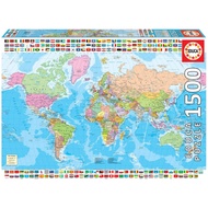 Educa Borras 18500 Map of The World with Flags 1500 Piece Jigsaw Puzzle