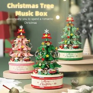 Children‘s Christmas Tree Building Block Santa Claus Mini Music Box Model Micro Bricks Building Bloc