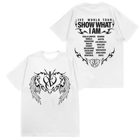Kpop Tribal Art IVE WORLD TOUR: SHOW WHAT I AM 2026 New Merch T Shirt Men's Woman's Summer Breathabl