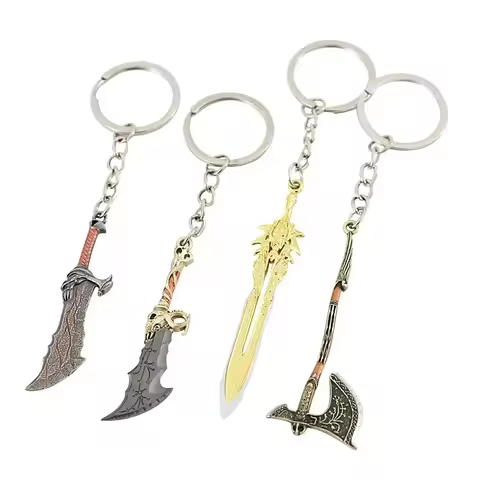 God of War Keychain Kratos Draupnir Spear Leviathan Axe Blade of Olympus Blades of Chaos Runic Blade