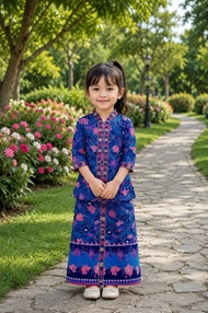 Childrens Batik Kebaya Malaysia Airline+Skirt Set
