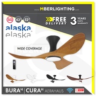 ALASKA Bura/BuraH, Cura/CuraH Designer Ceiling Fan 43/52" with SAMSUNG LED Light [ Full-Force-Wind ]