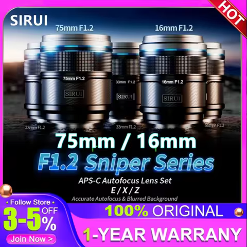 SIRUI Sniper 16mm F1.2 75mm F1.2 23mm 33mm 56mm F1.2 Sniper Series Lens APS-C Auto Focus AF for Sony