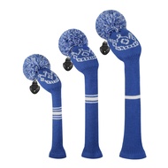 Scott Edward Golf Head Cover Set 3PcsAcrylic YarnBig PomSnug Fit for Golf Club Driver #1Fairway#2/3/