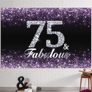 7x5ft Happy 75th Birthday Photography Backdrop - 75 Fabulous Birthday Anniversary Photo Backdrops De