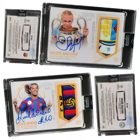 PANINI DIY Barcelona Ronaldinho Haaland homemade Material collection card bricks Laser Soccer Boy Bi