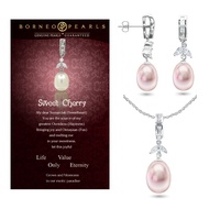 Borneo Pearls Pearl Pendant & Earrings Set - Sweet Cherry