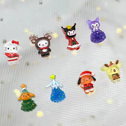50Pcs New Mini Kawaii Cartoon christmas Series Flat Bottom Scrapbook DIY Jewelry Making Hairwear Acc