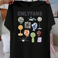 Áo thun cổ tròn thường ngày dành cho nữ có họa tiết hoạt hình ONLYFANS, áo thun polyester dệt kim mù