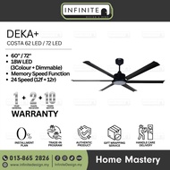 Deka+ COSTA 62 LED / 72 LED ( 62" / 72" ) DC Motor Ceiling Fan / Kipas Siling