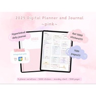 2025 Pink Digital Planner and Journal , Ipad Planner, 2025 Goodnotes Planner, Pastel Planner