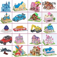 GLENES 3D Castle Airplane Assembly Model, Building Model 3d Puzzles, Cartoon Castle Handmade EVA Kin