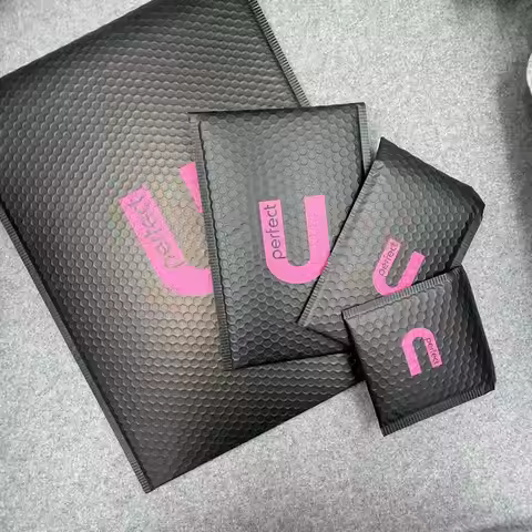 Wholesale 100PCS/lot Matte Black Aluminum Foil Metallic Eco-friendly Custom Bubble Shipping Mailer M