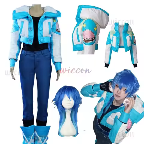 Athemis Dramatical Murder Seragaki Aoba Cosplay Costume Coat Gloves Wig Anime Cosplay Costume Custom