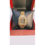 Luxury Svvistun Japan Quartz Silver plated band Crystal with date women watch Free Luxury Box