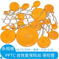 60V 72V 250V In-Line Fuse PTC Self-Recovery Fuse 0.1A 0.2 0.5 1.1 2A