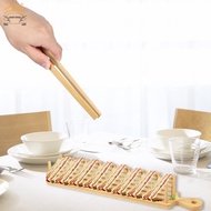 Bamboo Taco Tray with Tong Rectangular Taco Holder Holds 8 Soft or Hard Shell Tacos Large Taco Holde