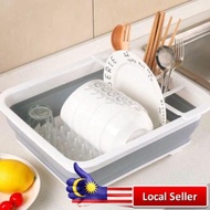 KM iGOZO Collapsible Dish Drainer Pinggan Mangkuk Rumah Dapur Kering Singki Sink Pinggan Mangkuk