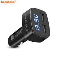 Kebidumei Car Charger Dual USB 3.1A 12V 24V 4 in 1 LCD Display With Temperature/Voltage/Current Meter Tester Adapter Digital Display Wholesale