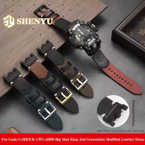 GWG-2000 Leather Strap For Casio G-SHOCK Big Mud King II 5678 GWG-2000 GWG-20400 Modified Retro Soft