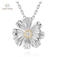 CRITI RORA | CVD LAB Grown Diamond“เพชรปลูก คือ เพชรแท้” สร้อยคอจี้ดอกเดซี่สำหรับผู้หญิง เงินสเตอร์ล