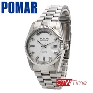 Pomar นาฬิกาข้อมือผู้ชาย สายสแตนเลส รุ่น PM73479SS02 (สีเงิน / หน้าปัดขาว)