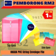 (RM2.20) OKADA F4 PVC String File / DOCUMENT HOLDER / Fail Tali / Envelope File / Fail A4 / A4 File 