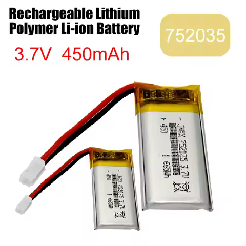 1-12PCS 450 mAh 3.7 V 752035 Rechargeable Polymer Battery Remote Control FX620 FX820 FX820 SU57 MIGE