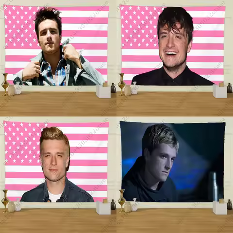 J-Josh Hutcherson Pink USA Flag Tapestry Creative Pattern Living Room Wall Art Tapestry Decor Party 