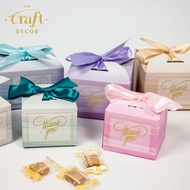 The Craft Decor 10pcs Gradient Ribbon Paper Gift Box | Door Gift | Goodies Box | Kotak Cenderahati Perkahwinan