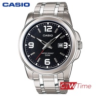 Casio Standard นาฬิกาข้อมือผู้ชาย สายสแตนเลส รุ่น MTP-1314D-1AVDF (สีดำ/สีเงิน)