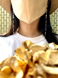 天然石純銀口罩鍊   長項鍊   蘇打石 黑曜石 青金石