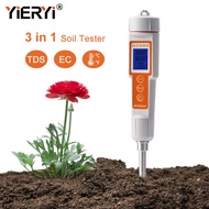 Yieryi มิเตอร์วัดค่า TDS/ECเครื่องทดสอบความเค็มของดินพืชสำหรับปลูกพืชในสวน0-10000us