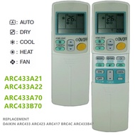 For DAIKIN AIR CONDITIO REMOTE CONTROL ARC433A21 ARC433A22 ARC433A51 A53 A63 ARC423 ARC417 ARC433B47