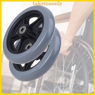 TAK 6 8Inch Anti-skid Wheelchair Front Castor Wheels Replacement Solid Tire Wheel for Electric Manual Wheelchairs