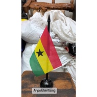 GHANA national flag + wooden table pole