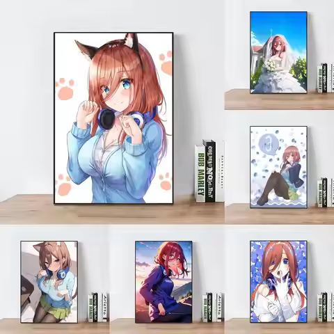 Nakano Miku Animation Five Sisters Poster Wall Art Home Decor Room Decor Digital Painting Living Roo
