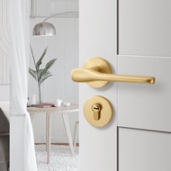 Golden Door Lock Brushed Matte Gold Indoor Bedroom Mute Lock Door Handle Split Lock
