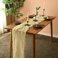 Silent Style Crepe Table Runner Desktop Decoration Shooting Props Long Table Runner Light Luxury Rec