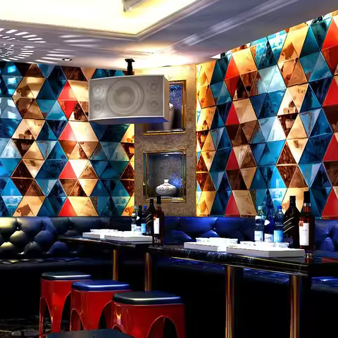KTV wallpaper 3D three-dimensional personality fashion flash wallpaper Bar Hotel fancy ballroom box