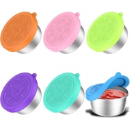 [6 Pack] Salad Dressing To Go Containers,1.6 oz Small Stainless Steel Sauce Cups With Leakproof Sili
