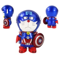 Doraemon cosplay Captain America Cute Cartoon Statue PVC Collection Model Toys Gifts For Kids