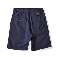 OKONKWO สไตล์อเมริกันวินเทจทหารกางเกงขาสั้น OG-107 ทํางานสบายๆกางเกงสําหรับชายกลางเอวห้าจุดเจ็ดนิ้วค