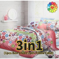 3 in 1 Bedsheet Queen Size Bedsheet Double Size Bedsheet Single bedsheet set