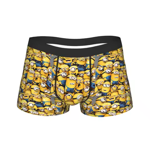 M-Minions Underwear Men's Underpants Pattern Comfortable Trunk High Quality Boxer Brief Plus Size