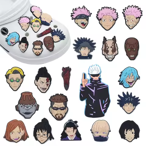 1-29 Manga Shoe Charms Jujutsu Kaise Shoe Accessories for Clogs Women's Snadal Decoration Men Kids S